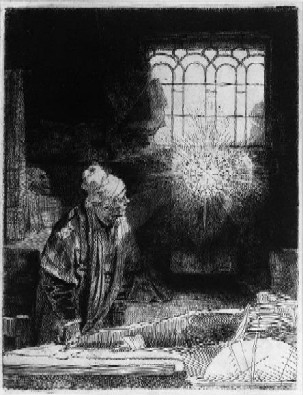 Faust in his study
