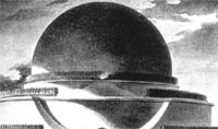 detail of Boullee's plan for a memorial for Newton