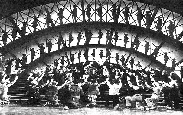 Publicity still on the stirring conclusion to Goldiggers of 1933