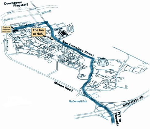 Map to Inn @ NAU